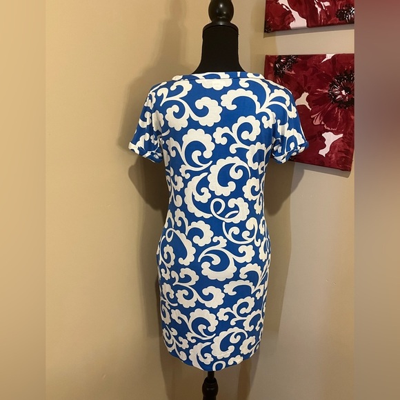 Diane Von Furstenberg DVF 1974 Beth Silk Jersey Spiral Fern Shift Mini Dress, 8 - Picture 3 of 10